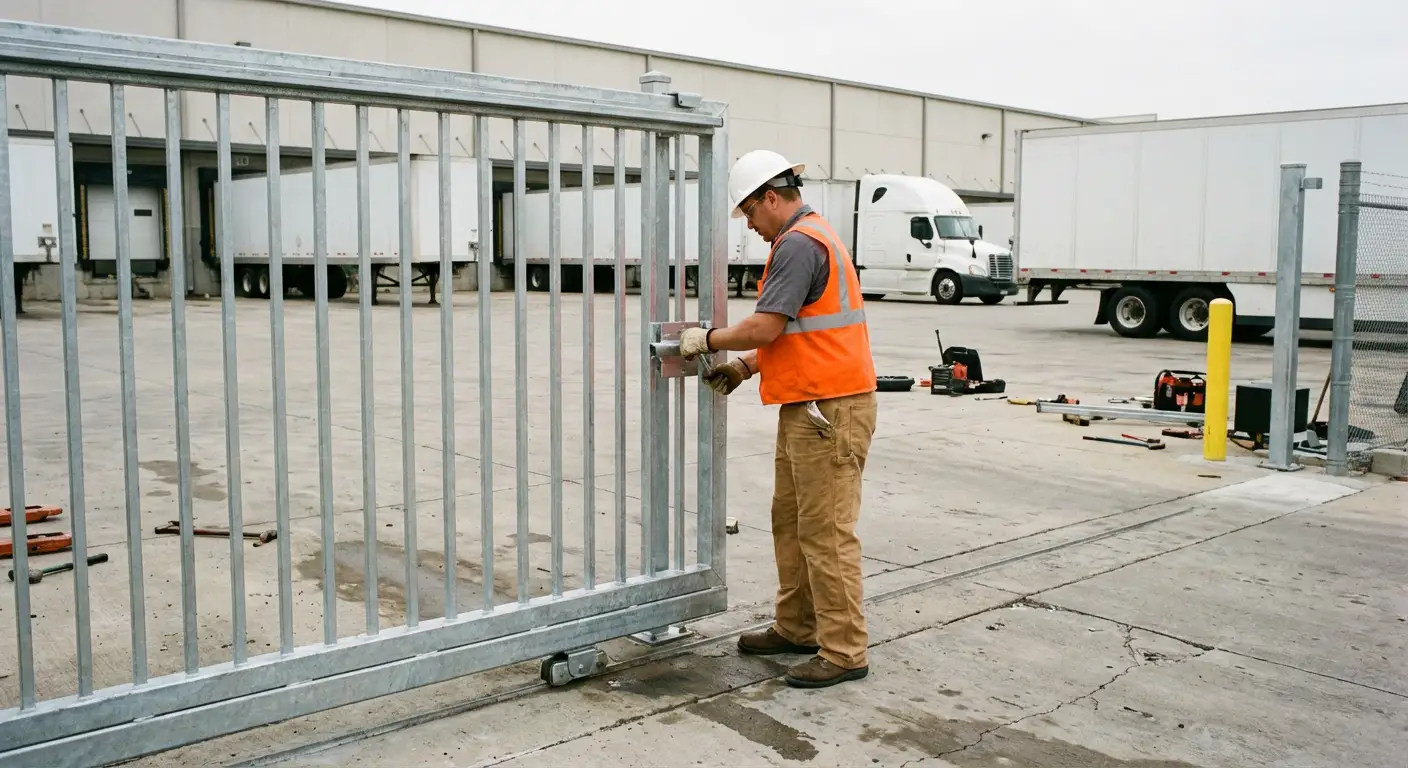 Heavy-duty temporary fencing installation in Gilroy