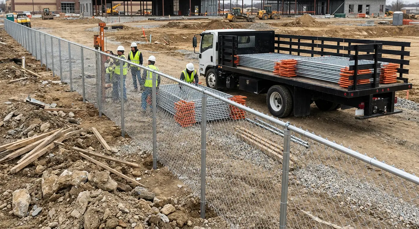 Post-Driven Construction Fence in Gilroy, CA