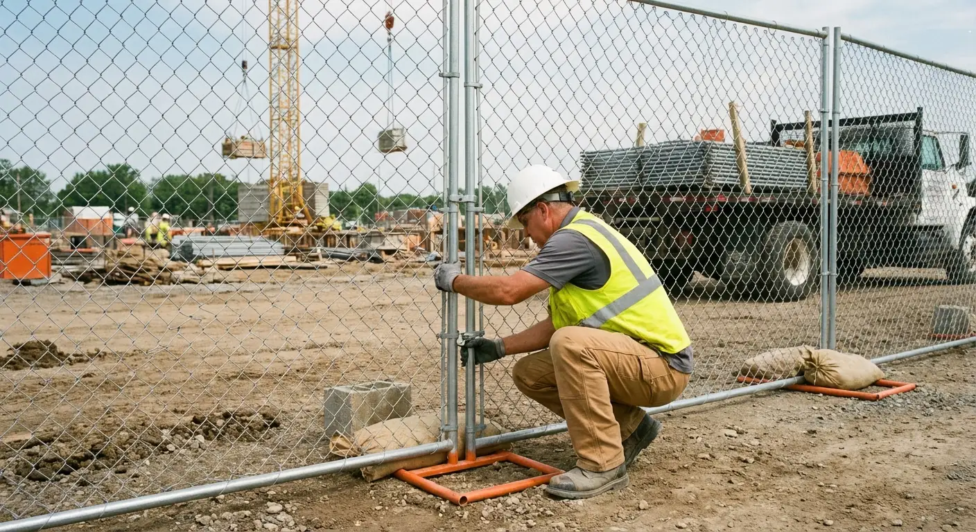 Comparison of professional fencing solutions versus DIY risks on a construction site in Gilroy, CA
