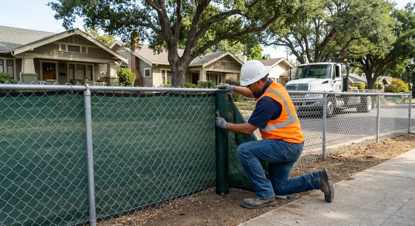 Temporary fence installation in Gilroy