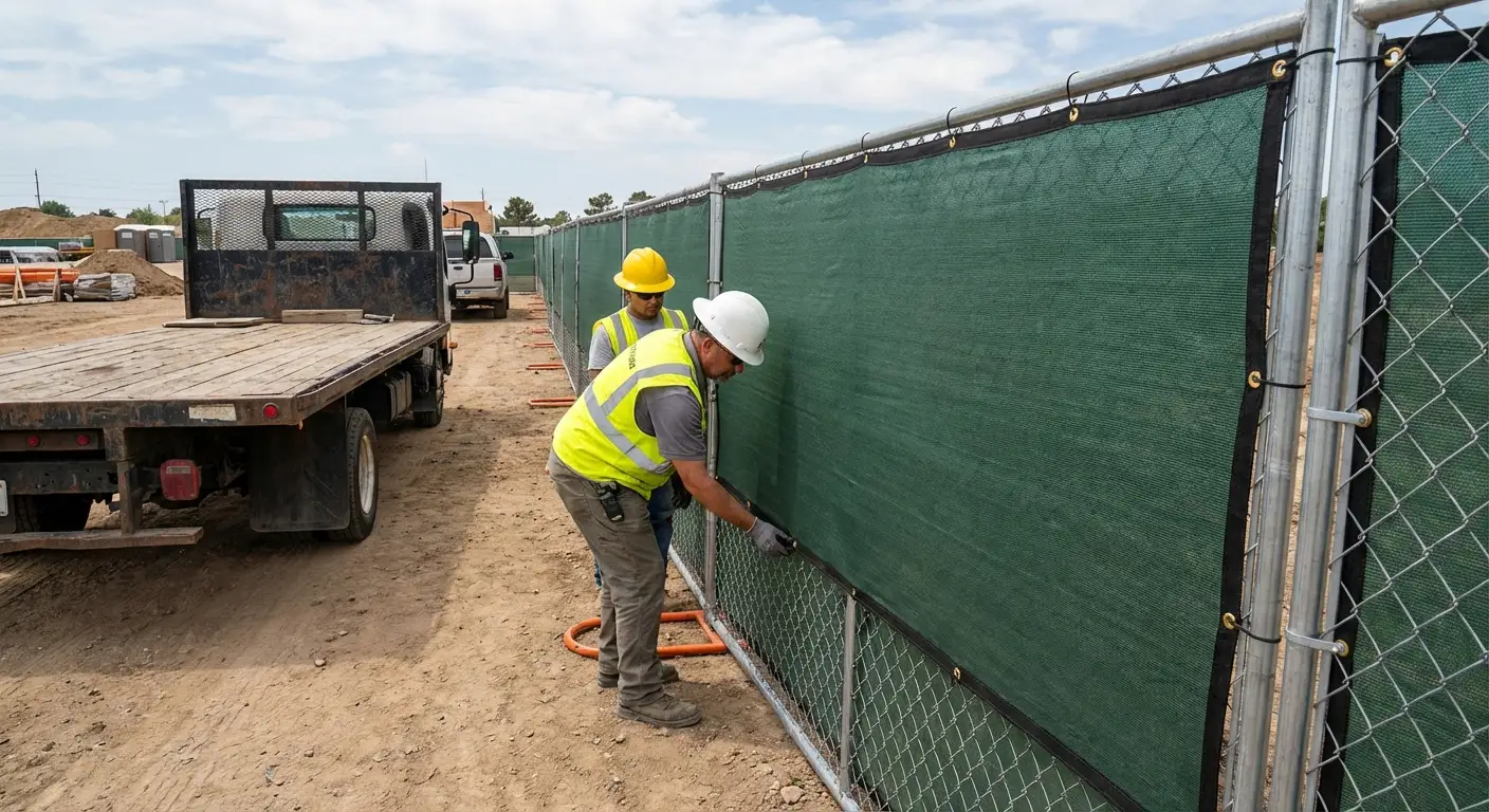 Temporary fence and barricade delivery truck in Gilroy, CA