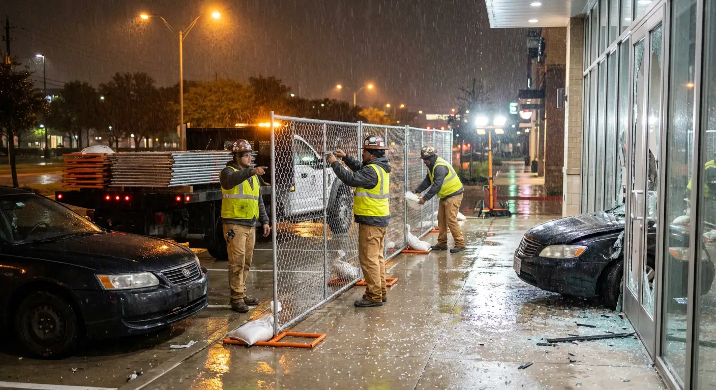 Emergency temporary fencing and dispatch logistics in Gilroy, CA