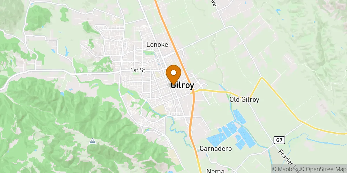 Downtown Gilroy neighborhood map in Gilroy, CA